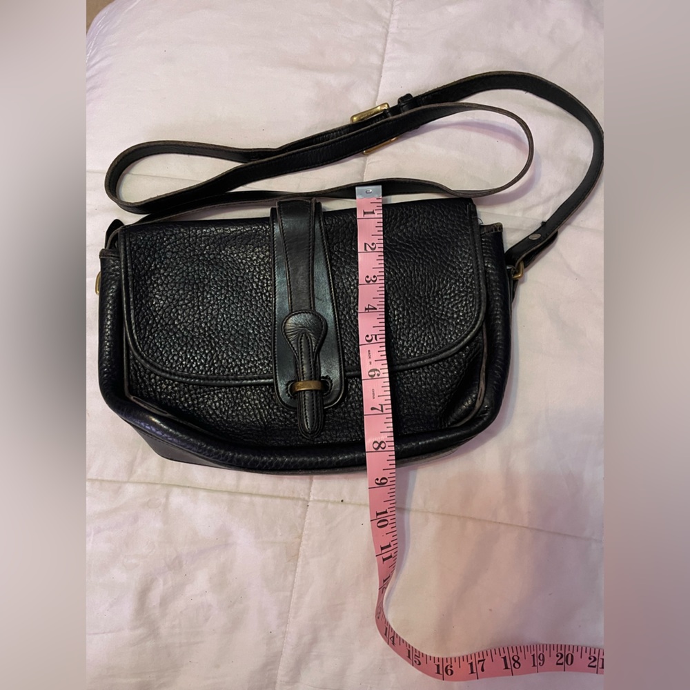 DOONEY & BOURKE Vintage Gianni Valanti Black Pebble Leather Crossbody/Saddle Bag - Picture 8 of 11